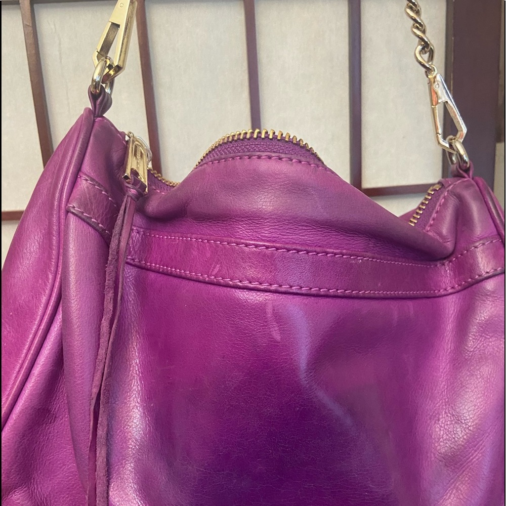 Rebecca Minkoff leather orchid MAC mottled with gold hardware details - Picture 6 of 12